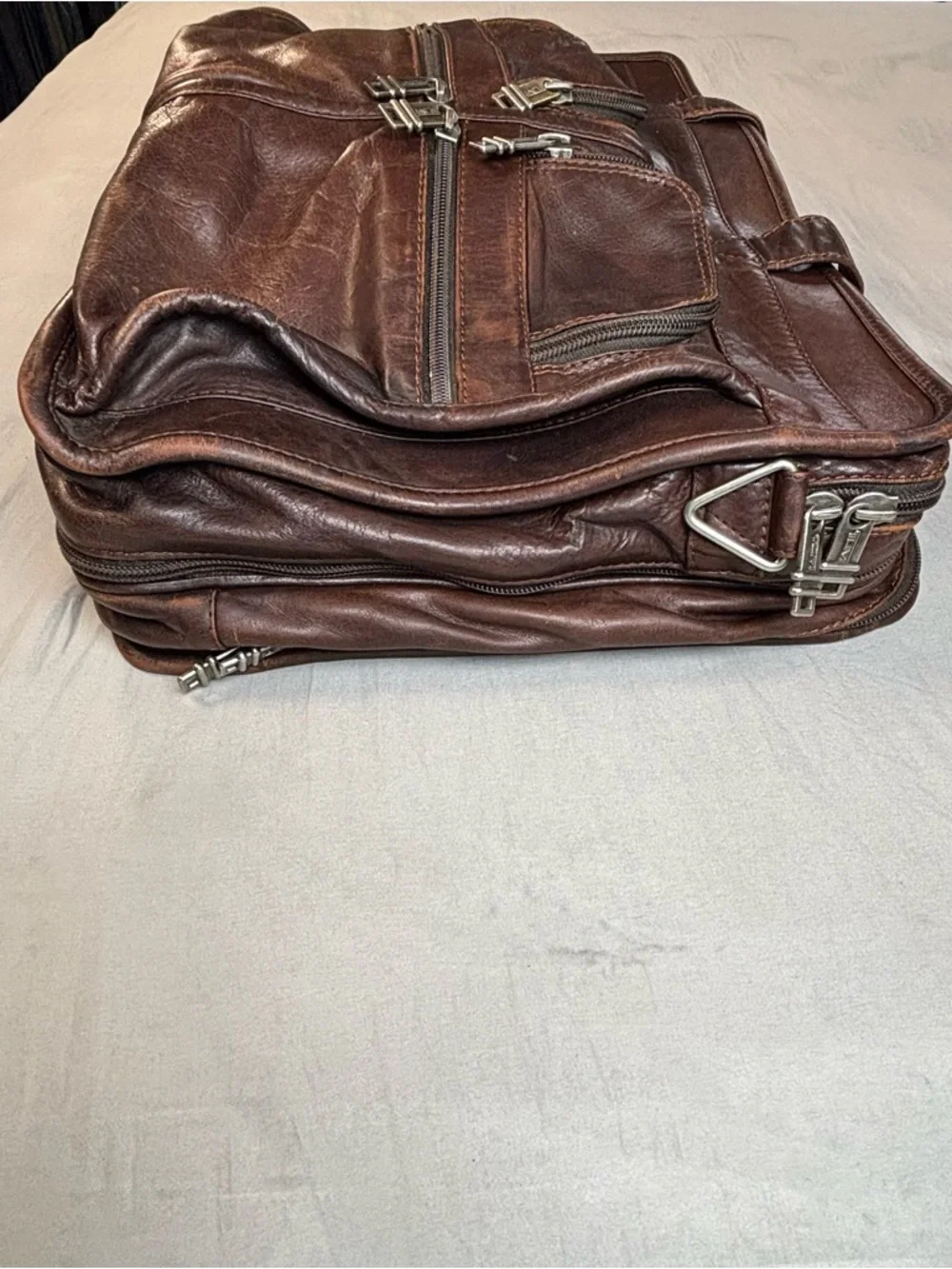 Vintage‎ Tumi Alpha Leather Laptop Briefcase Brown Distressed 17 Inch